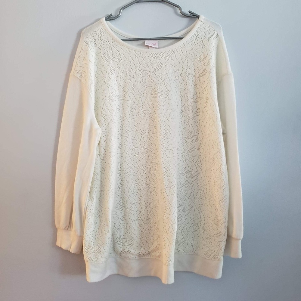 Maternity Fleece Lace Front Sweatshirt